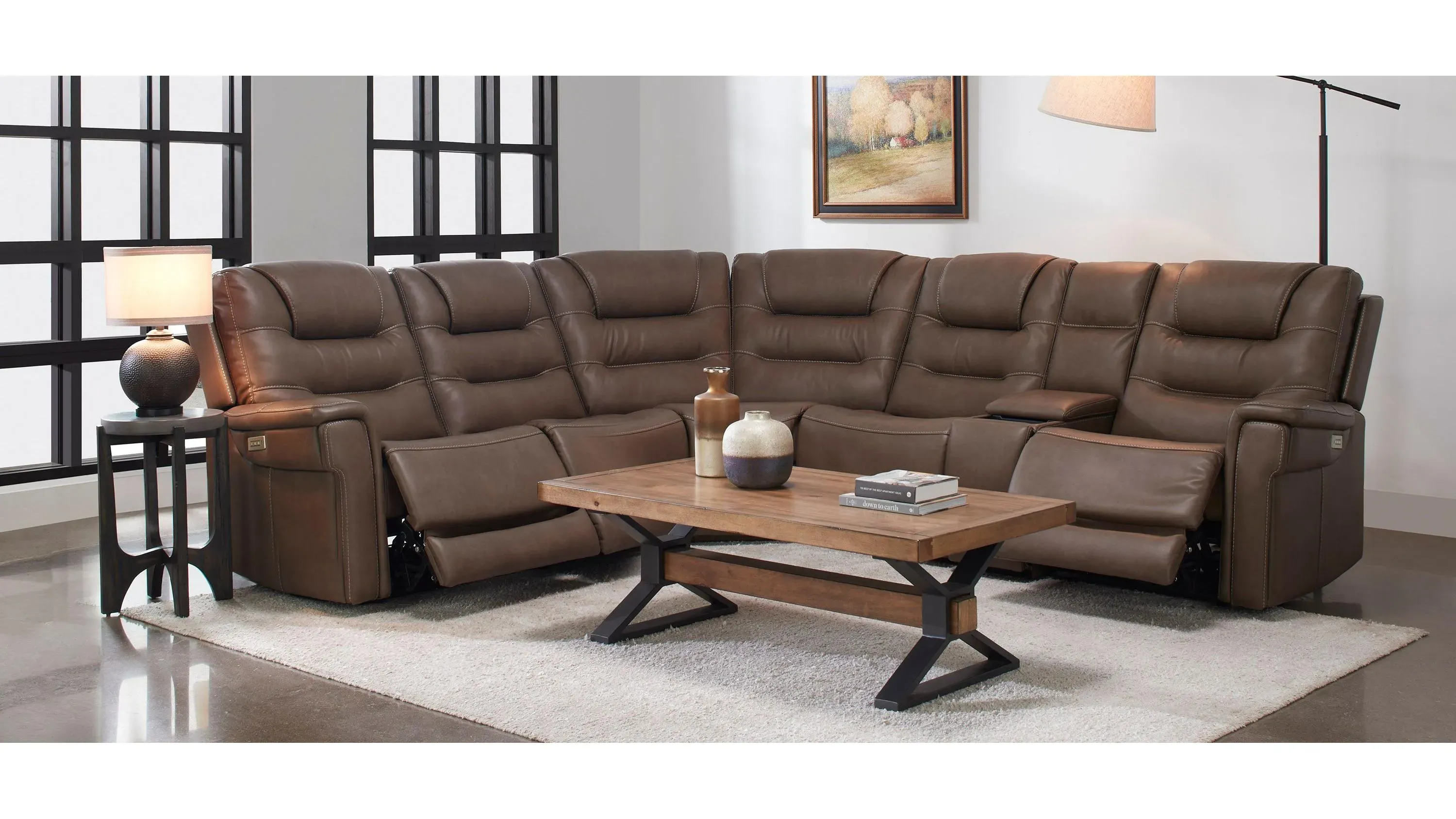 Danbury 6-pc. Power Sectional w/ Power Headrest and Lumbar Support