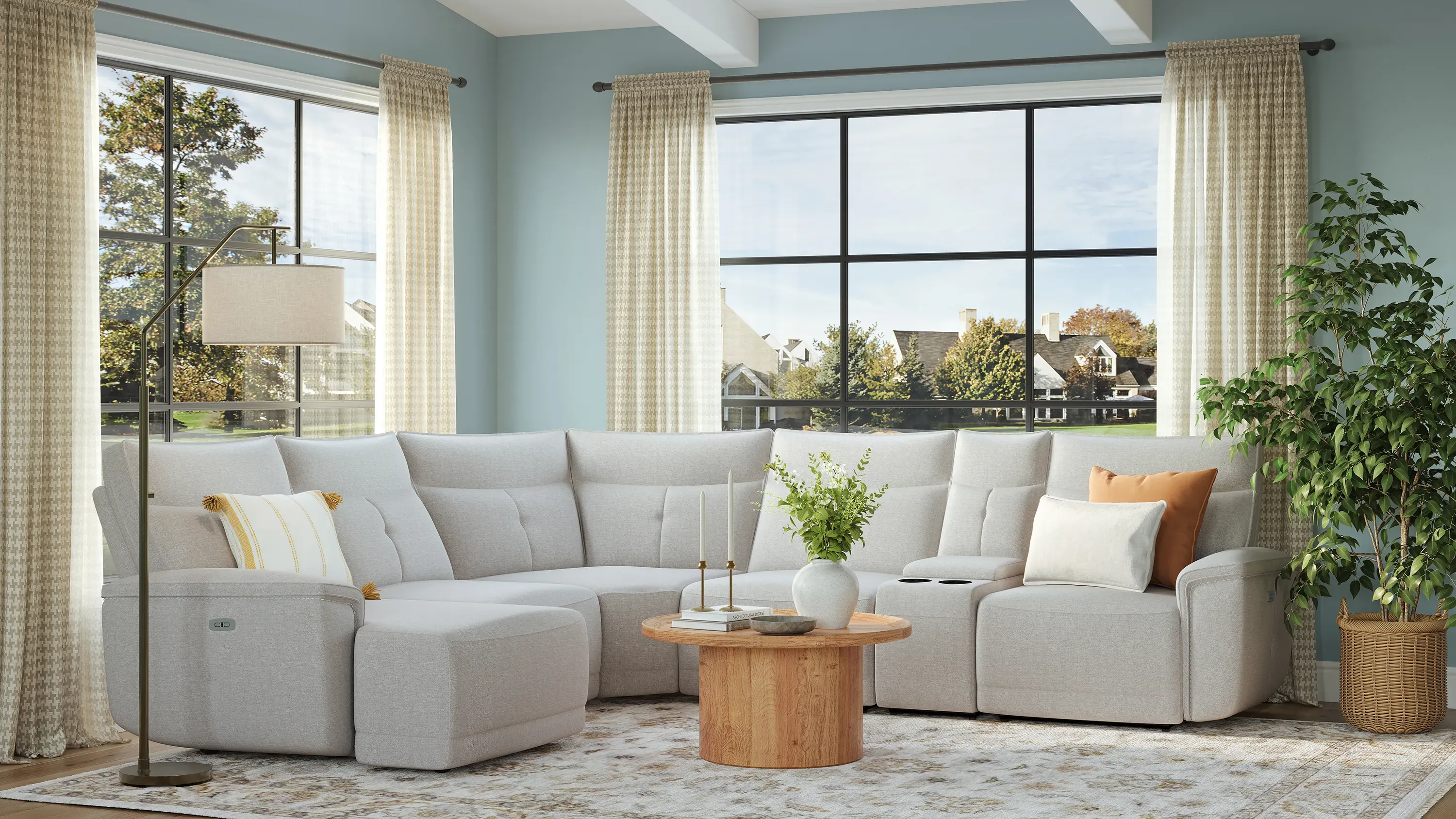 Graceland 6-pc. Sectional Sofa w/Power Headrests