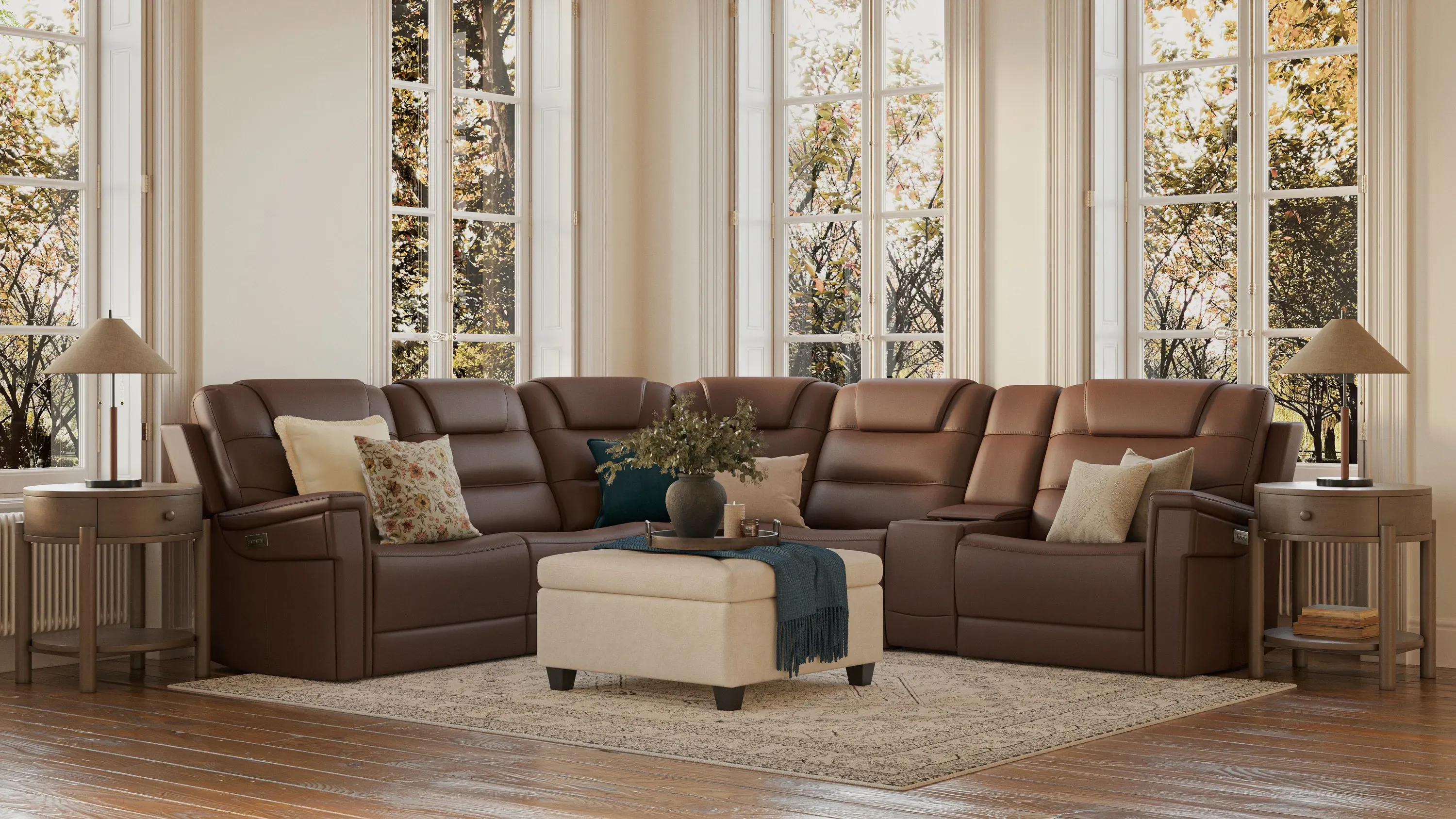Danbury 6-pc. Power Sectional w/ Power Headrest and Lumbar Support