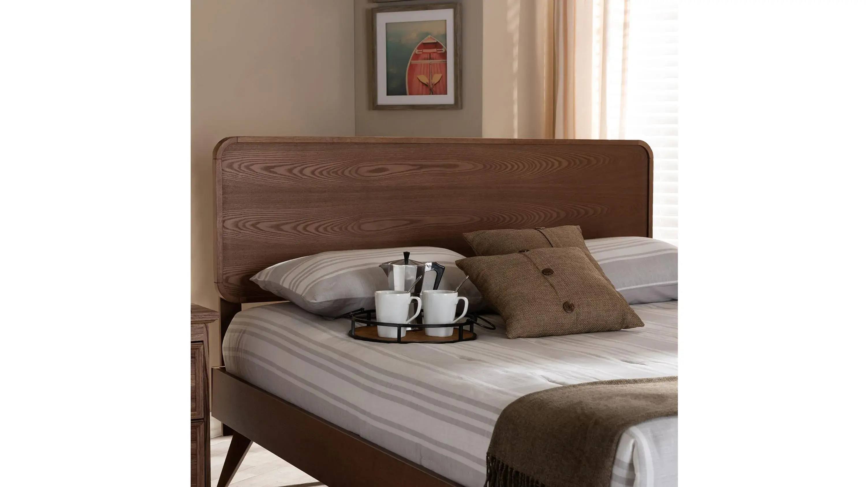 Mailene Mid-Century King Size Headboard - Thumbnail 2