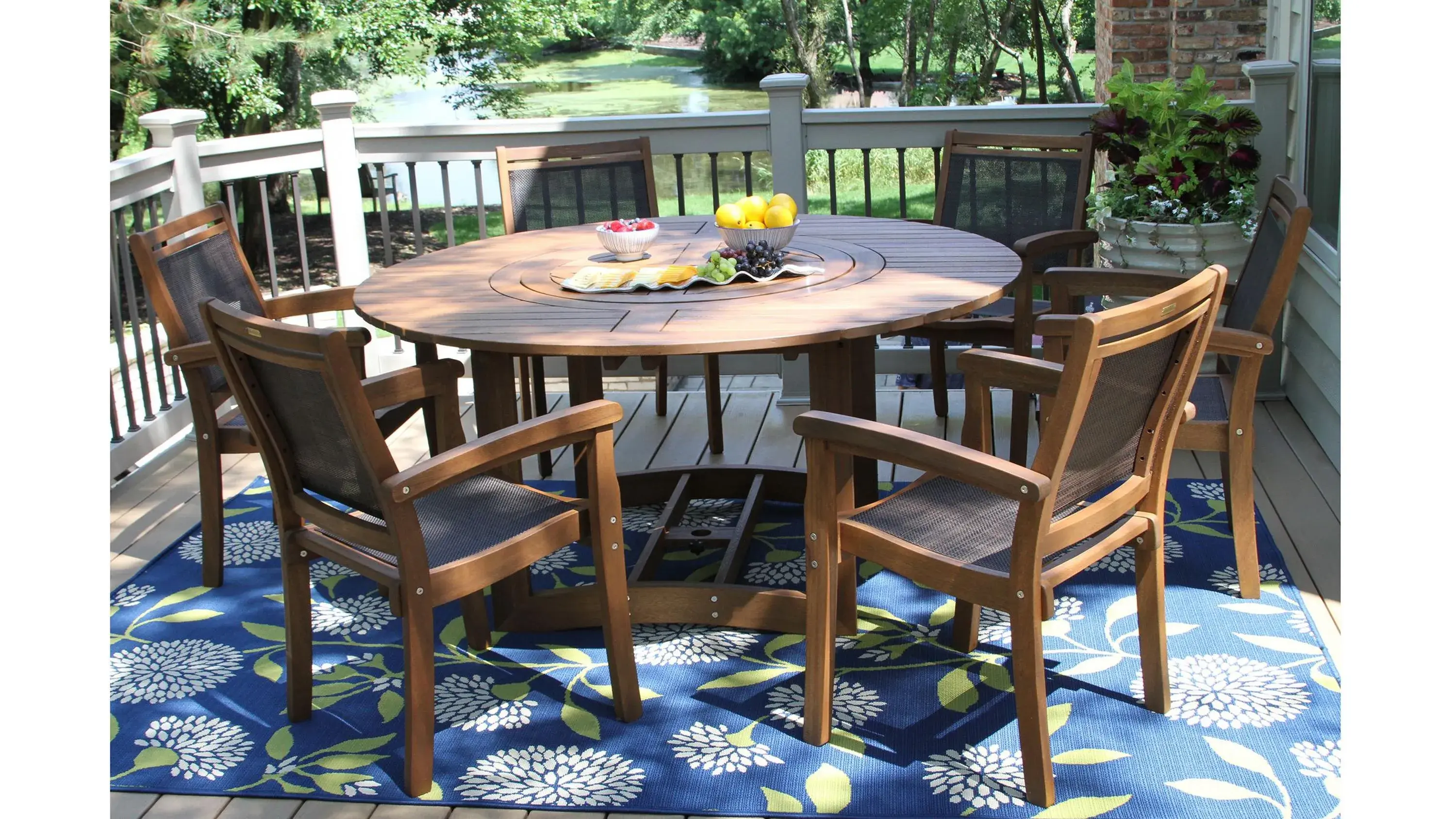 Outdoor Interiors Eucalyptus Dining Set - Thumbnail 5