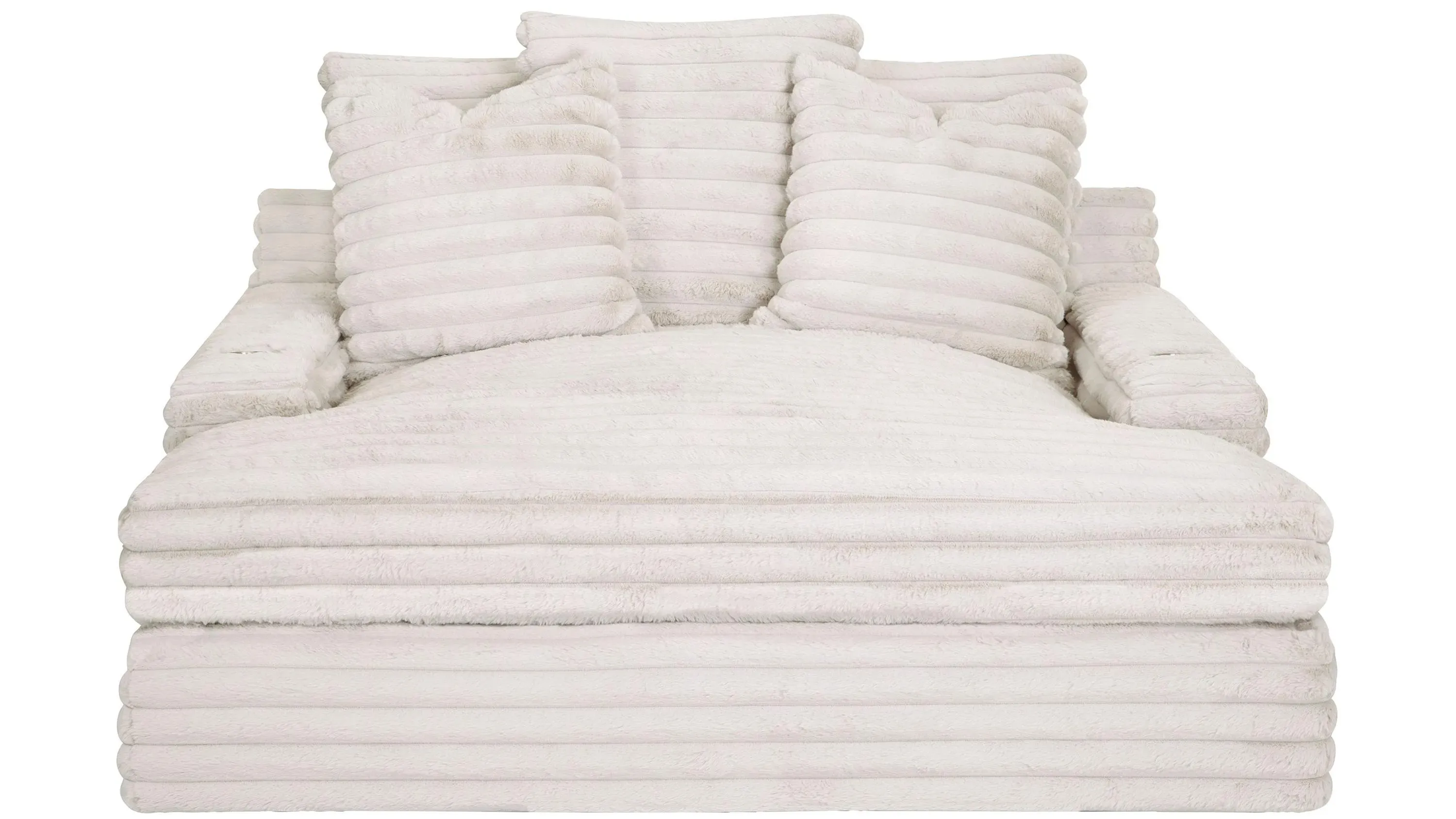 Woolly Chaise w/ Cup Holders and USB Ports