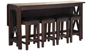 Carmina Counter Height Drop Leaf Table with 4 stools  Product_Image_Carousel