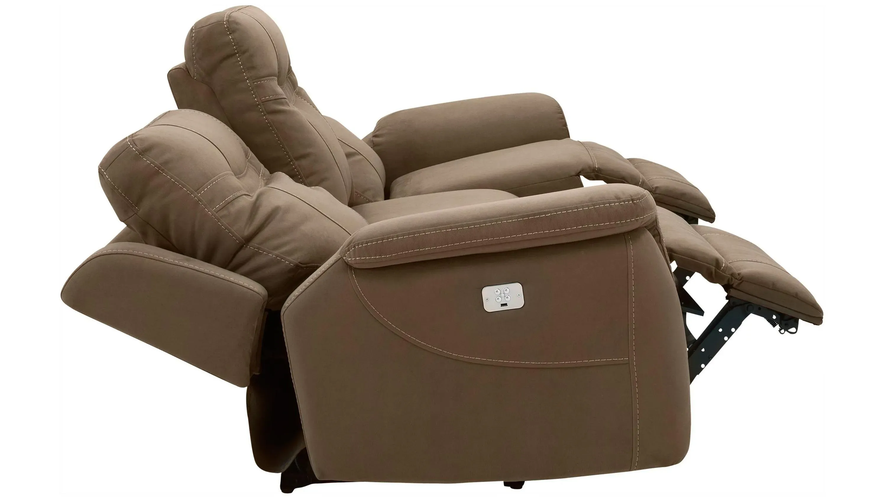 Stanfield Microfiber Power-Reclining Sofa w/ Power Headrest