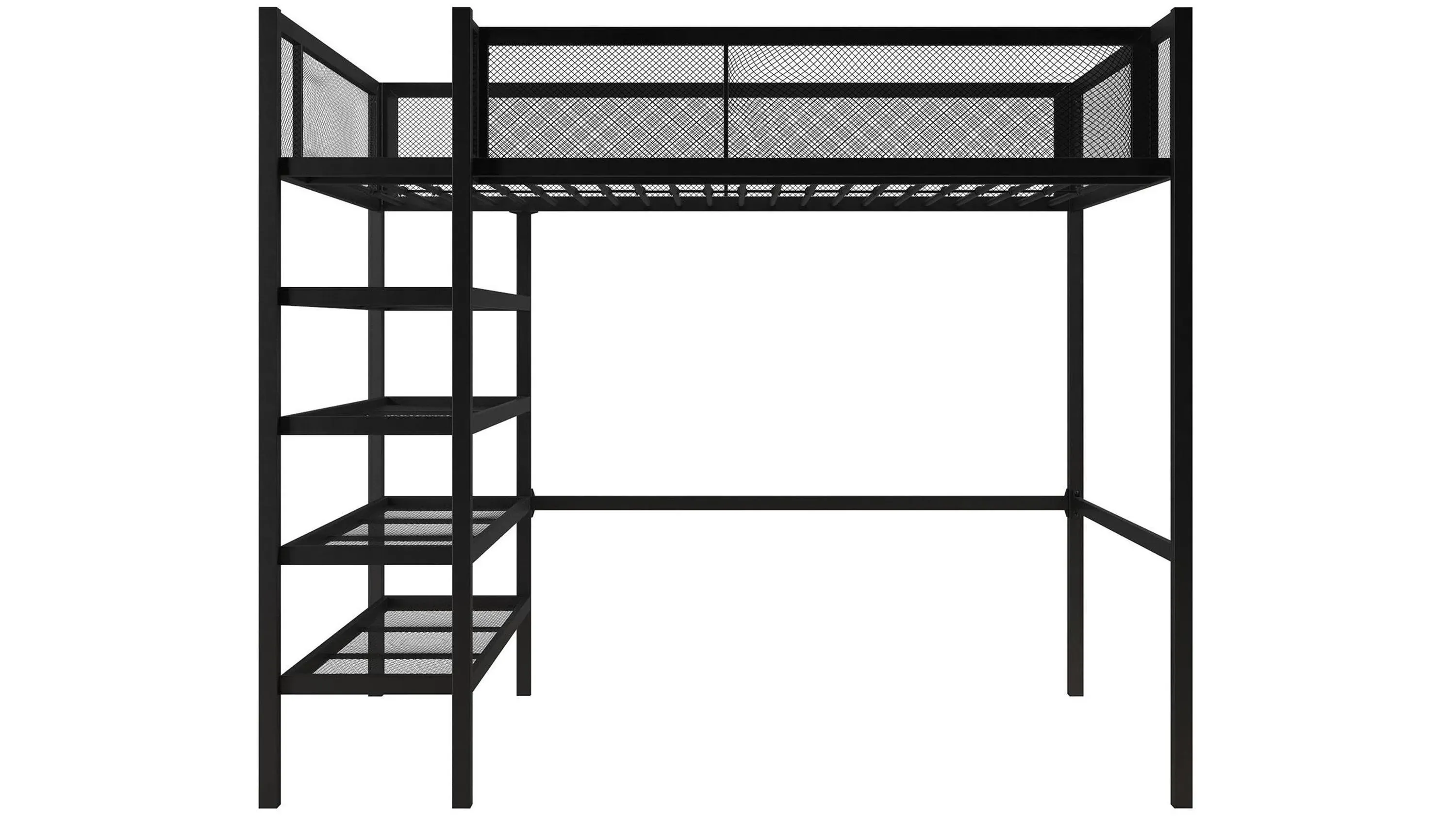 DHP Bloom Storage Loft Bed with Bookcase