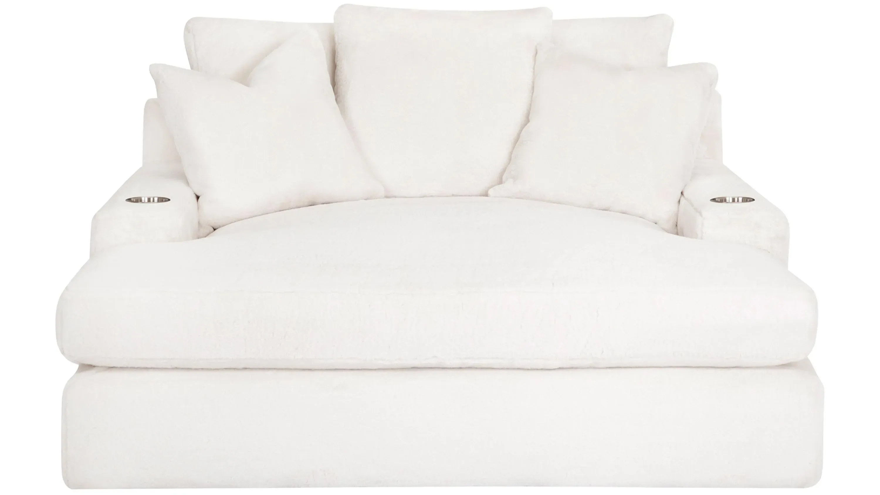 Woolly Small Chaise w/ Dual Cup Holders and USB Port