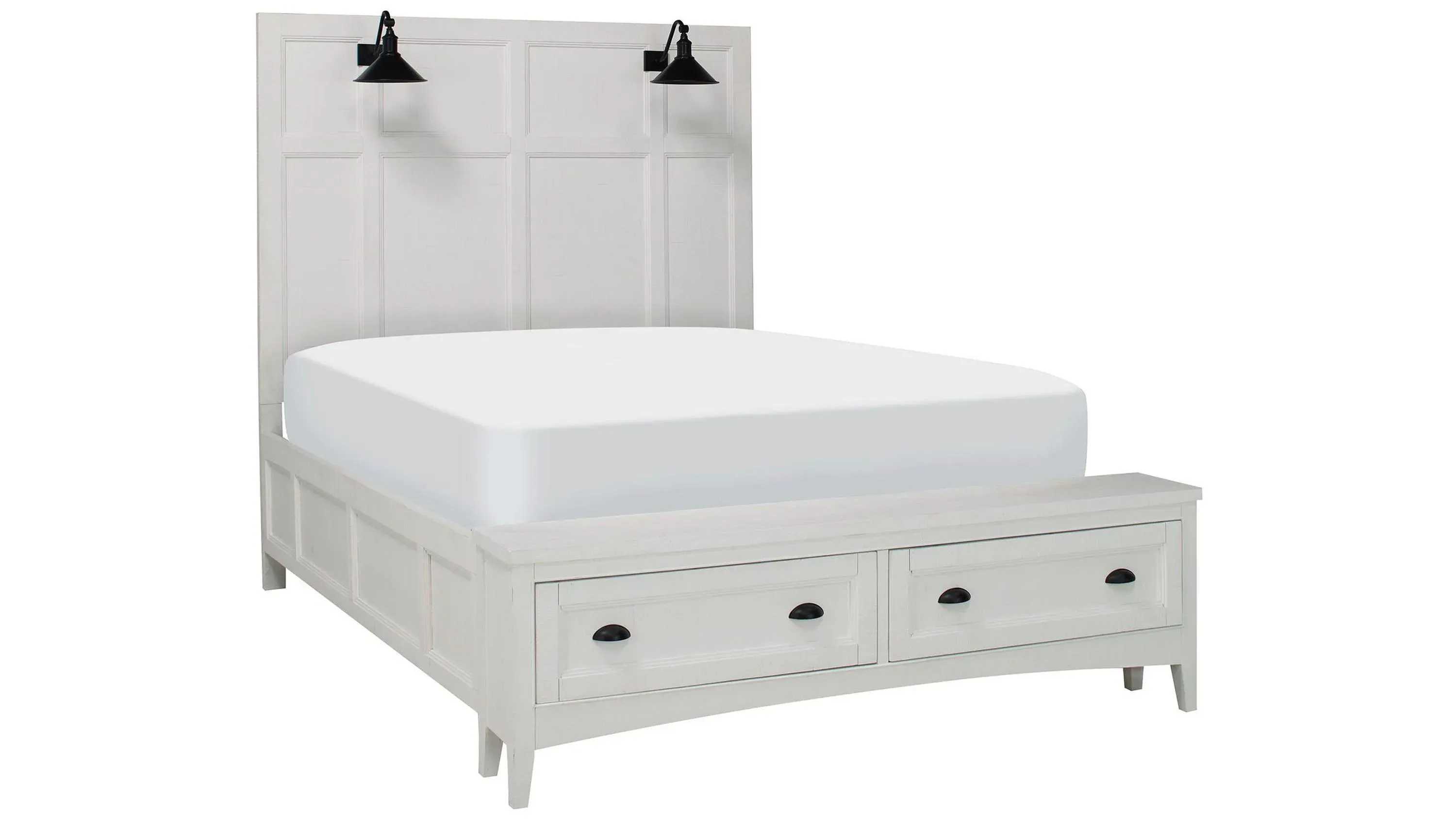 Ivy Ridge Platform Storage Bed w/ Lamp Headboard | Raymour & Flanigan