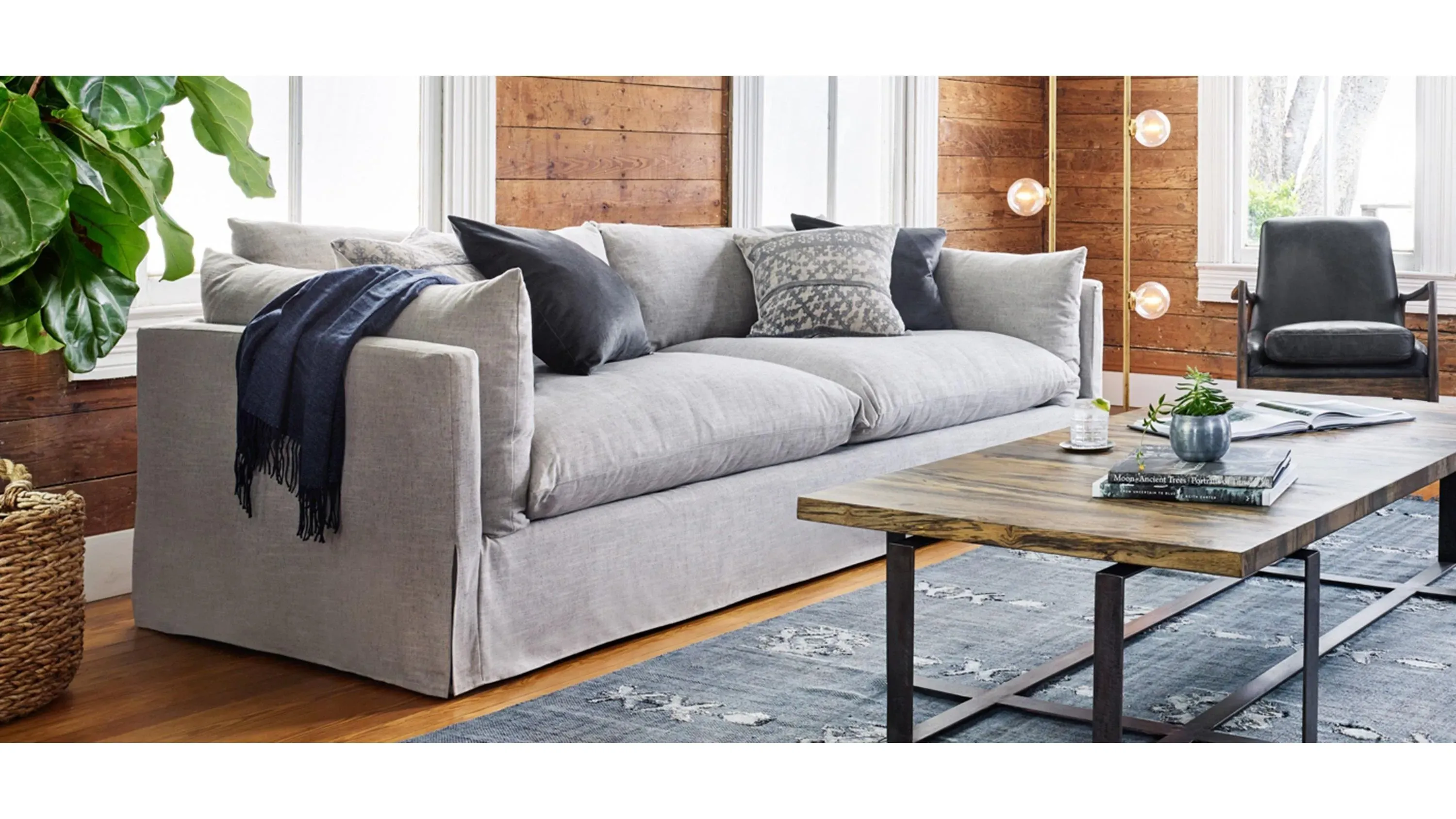 Habitat Oversized Slipcovered Sofa | Raymour & Flanigan