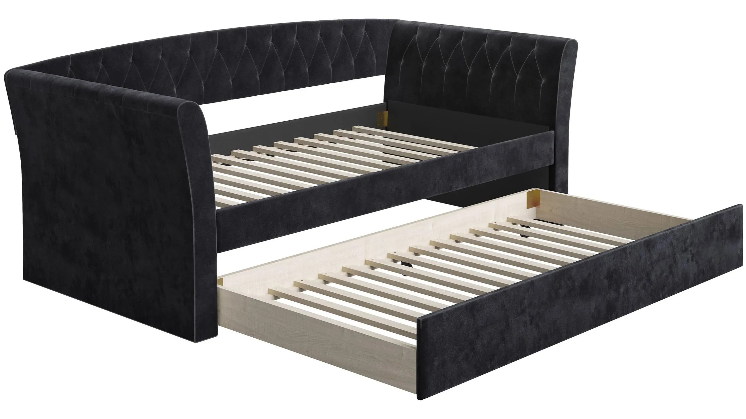Kingston Velour Daybed with Rolling Trundle Set Raymour Flanigan