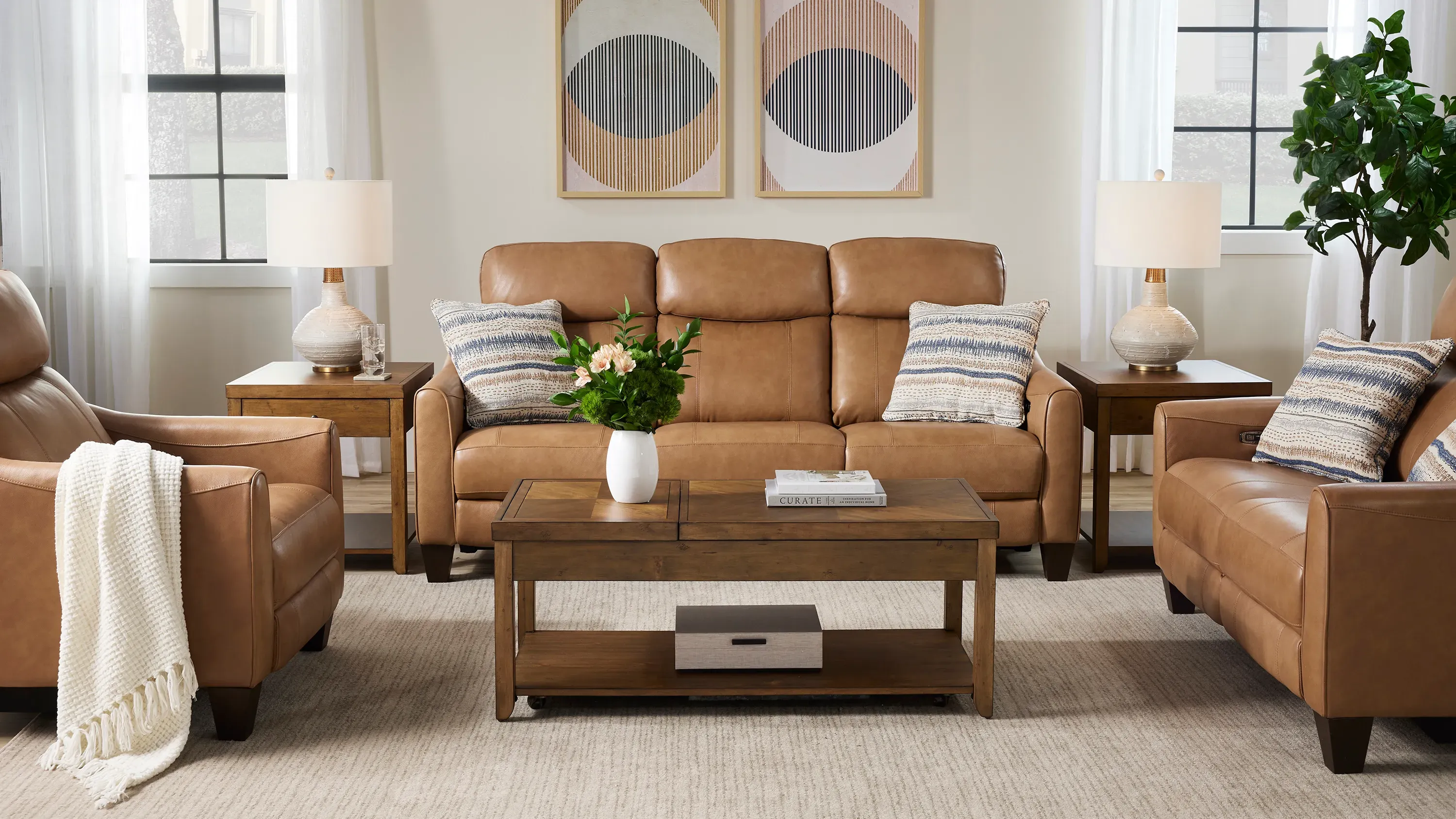 Mullican Zero Gravity Power Recliner w/ Power Headrest Livorno Saddle Product_Image_Carousel