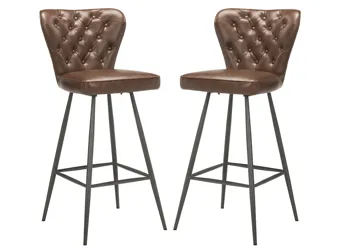Kingford Tufted Bar Stool - Set of 2 Burgundy Product_Grid_Image