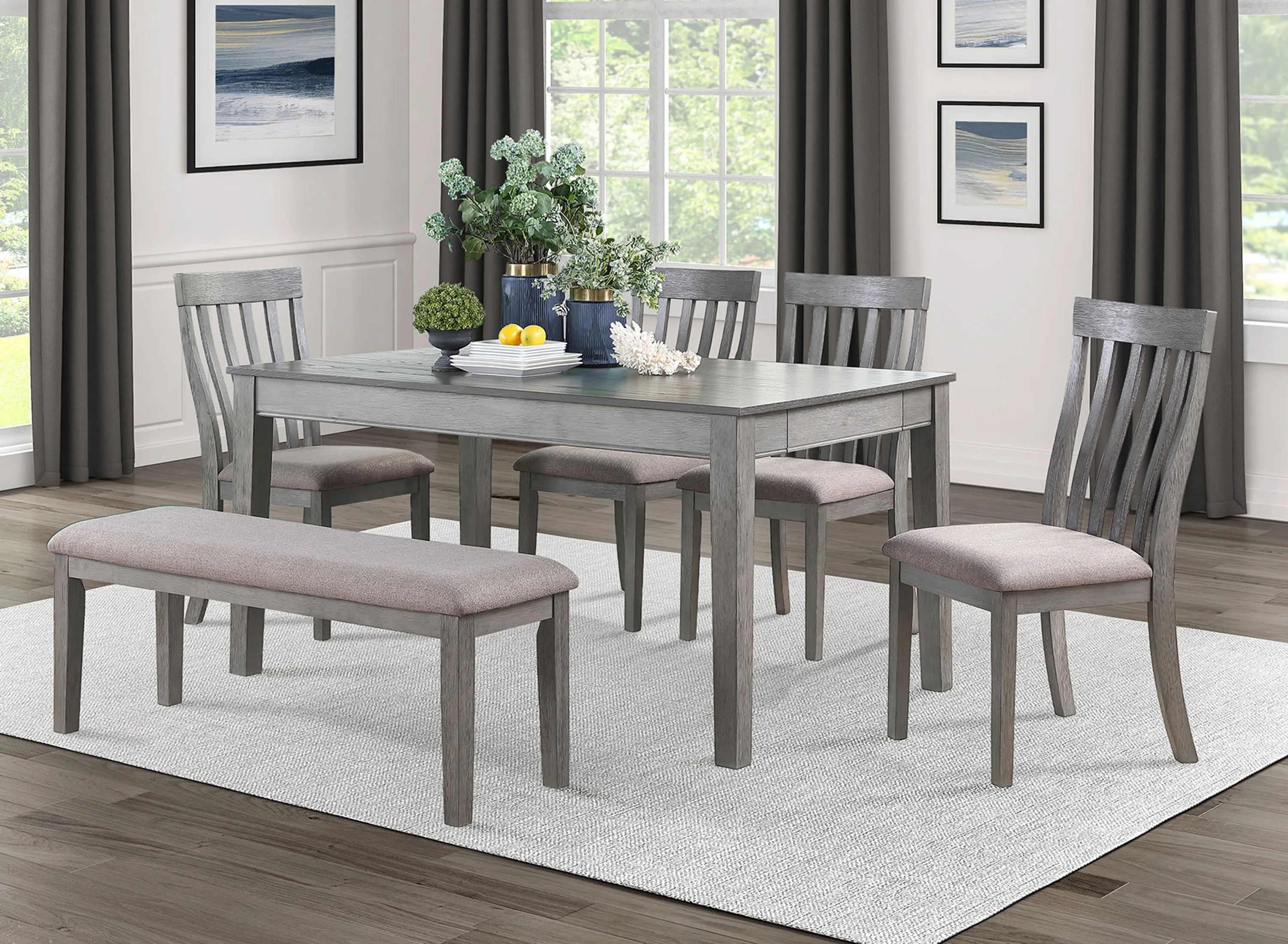 Brim 6-pc. Dining Room Set with Bench | Raymour & Flanigan