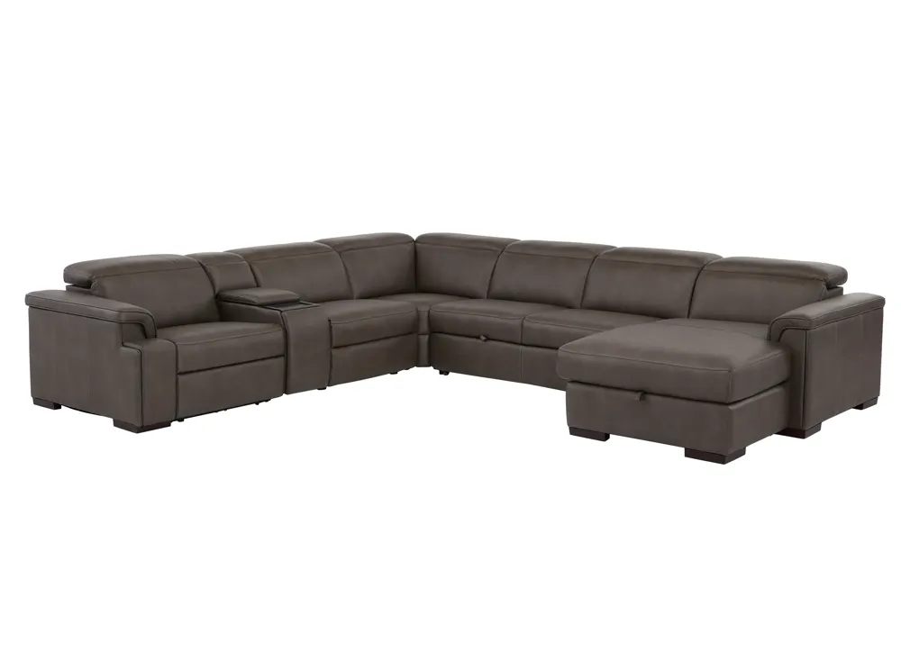 Orion 6-pc. Dual Power Media Sectional w/ Speaker Headrest