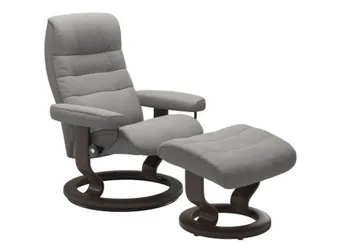 Stressless Opal Medium Classic Reclining Chair and Ottoman