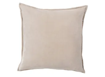 Cotton Velvet 20" Throw Pillow Beige Product_Grid_Image