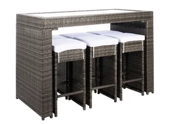 Hutton 7-pc. Outdoor Dining Set Gray Brown/White Product_Grid_Image