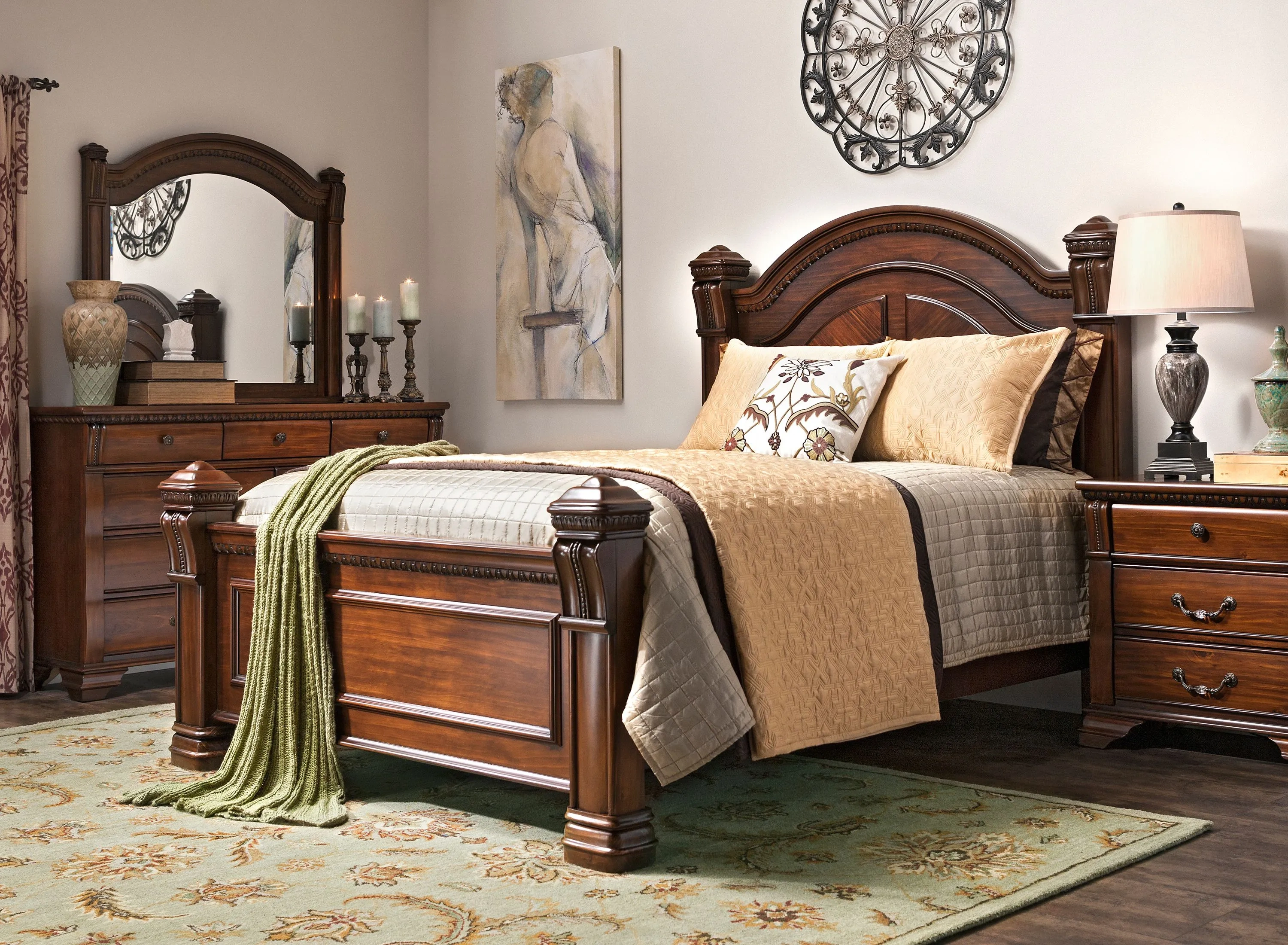 Queen size bedroom set raymour and flanigan sales