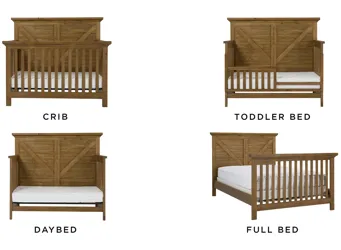 Wyatt Crossbuck Panel Convertible Crib with Conversion Kit Harvest Brown Product_Grid_Image