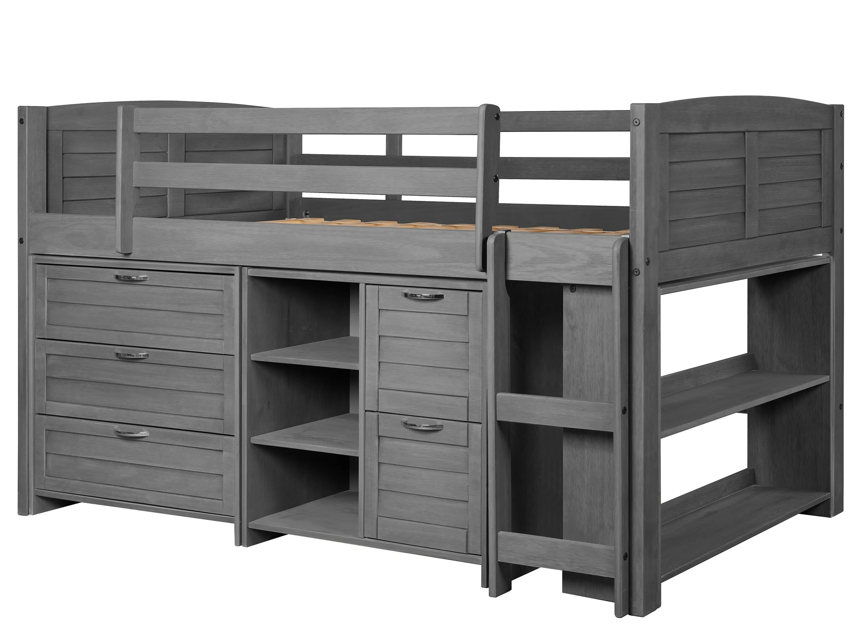 Amazon.com: Donco Kids Louver Twin White Low Loft Bed : Home
