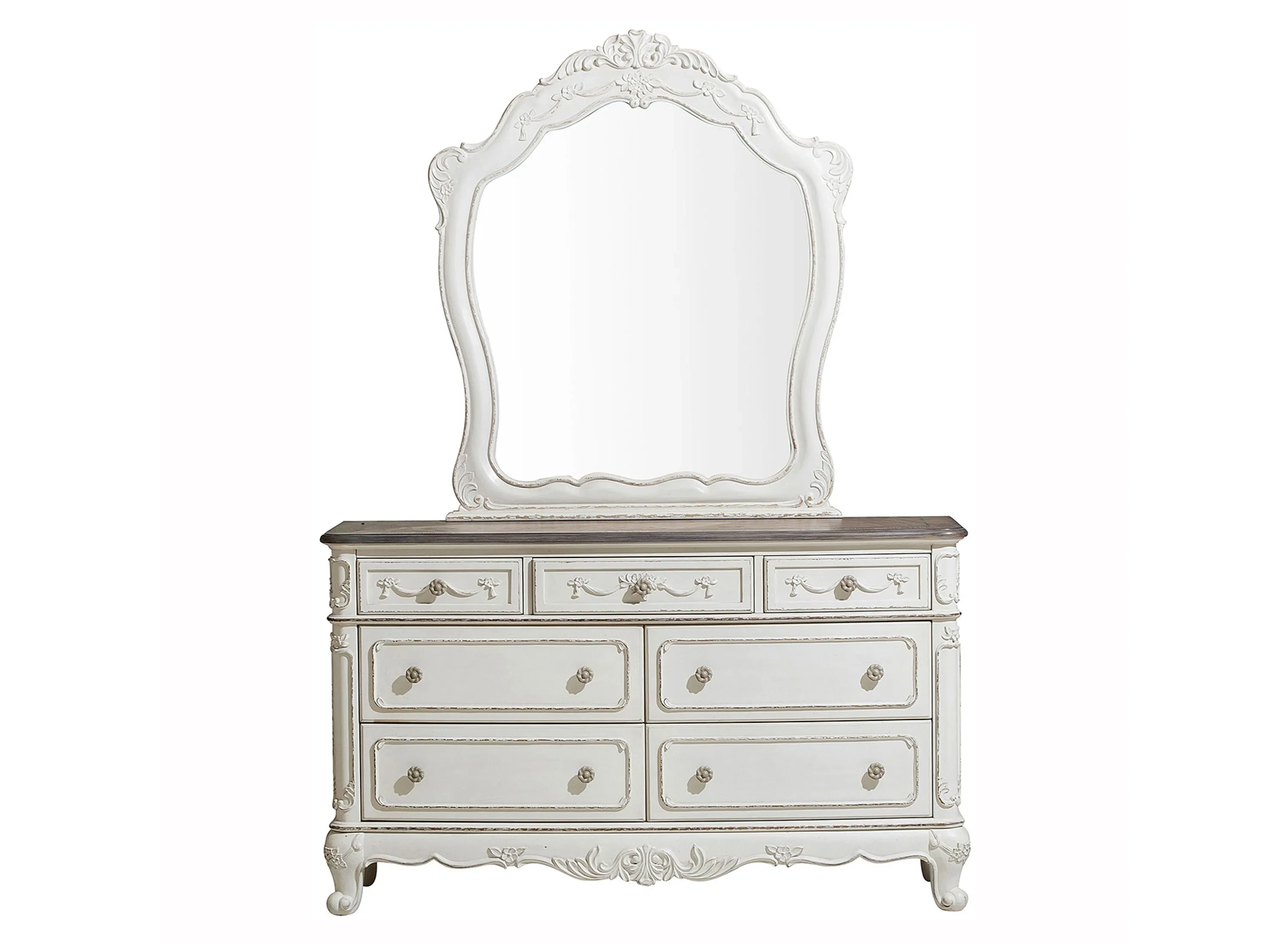 ドレッサー Retro mirror dresser Averny 7-Drawer Bedroom Dresser with Mirror | Raymour & Flanigan
