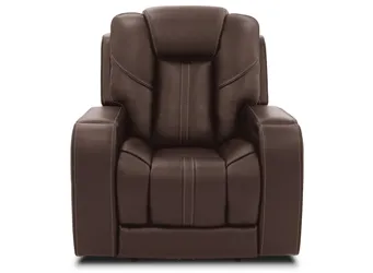 Barnett Leather Layflat Power Recliner w/ Power Headrest and