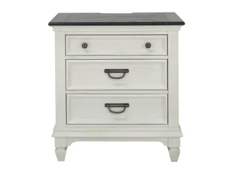 Shelby Nightstand Wirebrushed White with Charcoal Tops Product_Grid_Image