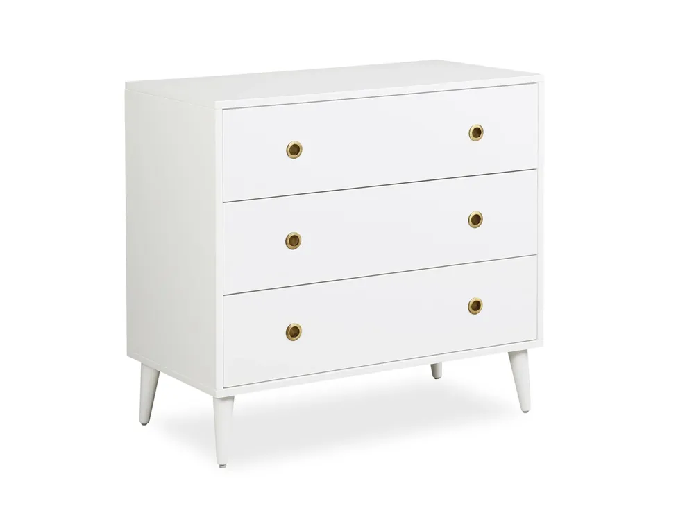 Novogratz Harper 3-Drawer Storage Dresser Organizer, White
