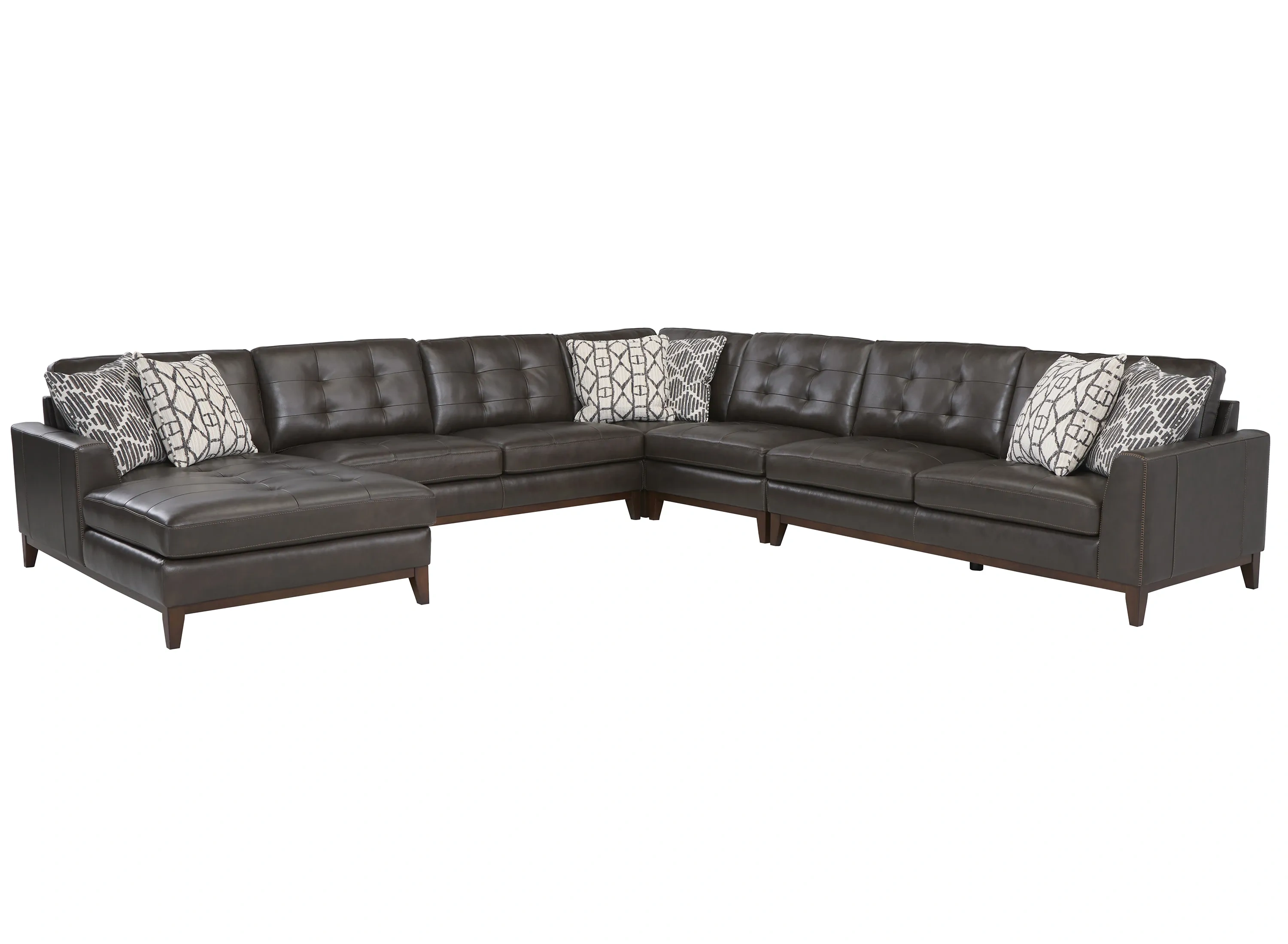 Y*n様 Phalanx Ashlan 8’06” HARD STREAMSレイ Wheaton Leather 5-pc. Sectional | Raymour & Flanigan