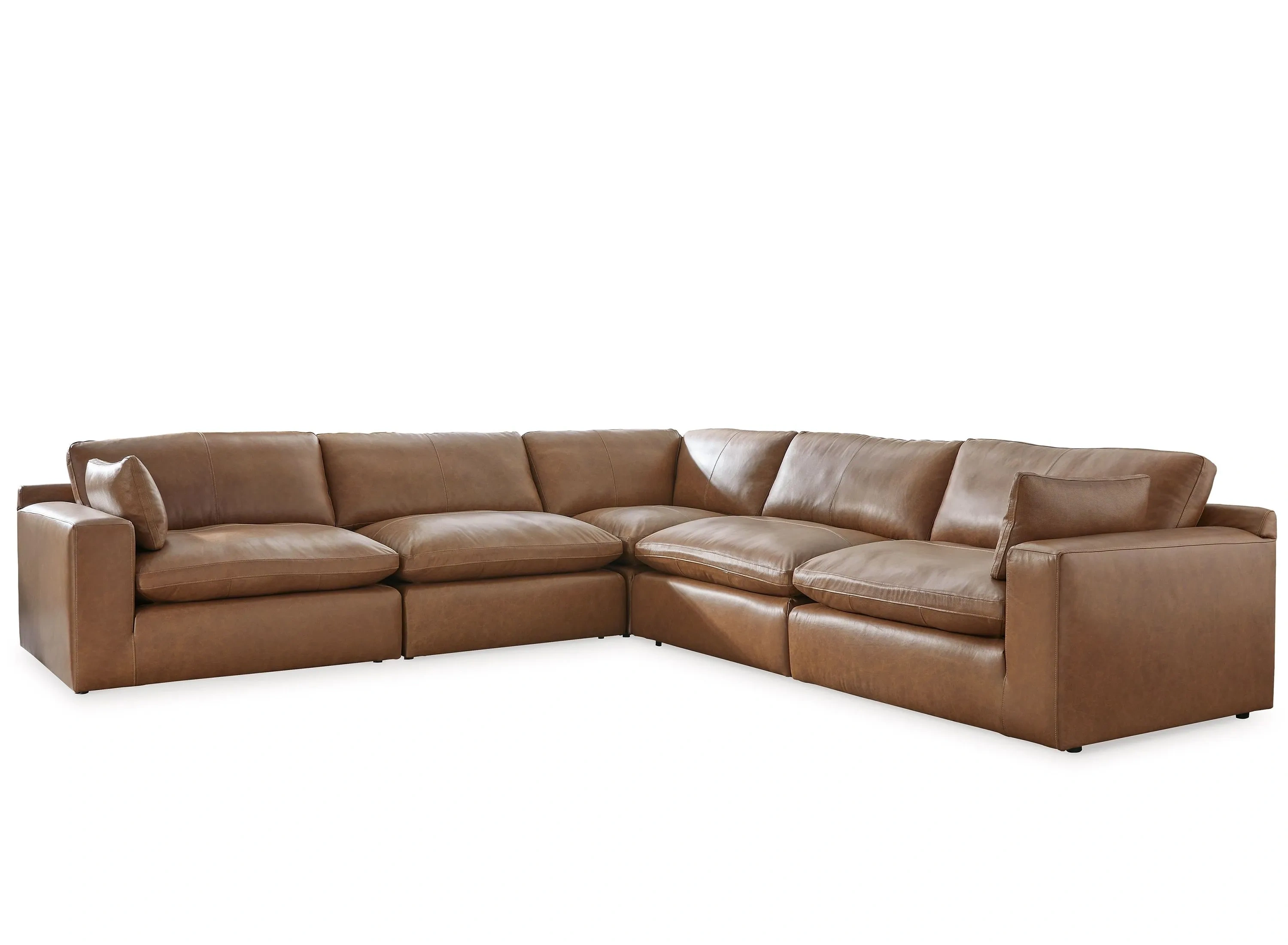 Emilia 5-pc. Leather Sectional | Raymour & Flanigan