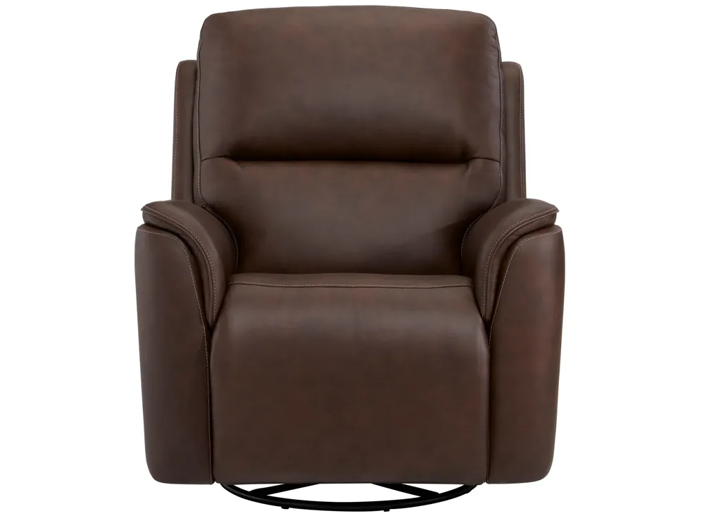 Henrick Triple Power Leather Swivel Glider Recliner | Raymour