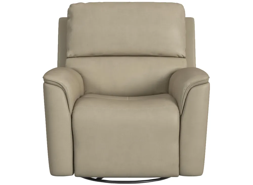 Henrick Triple Power Leather Swivel Glider Recliner | Raymour