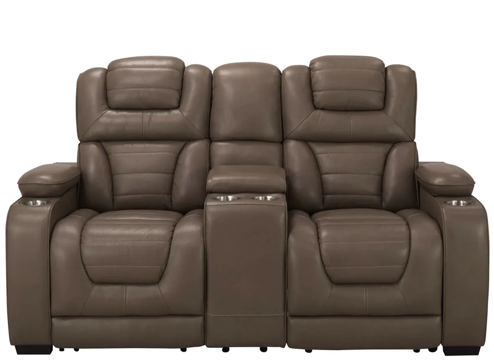 Othello Power Console Loveseat w/Power Headrest | Raymour & Flanigan