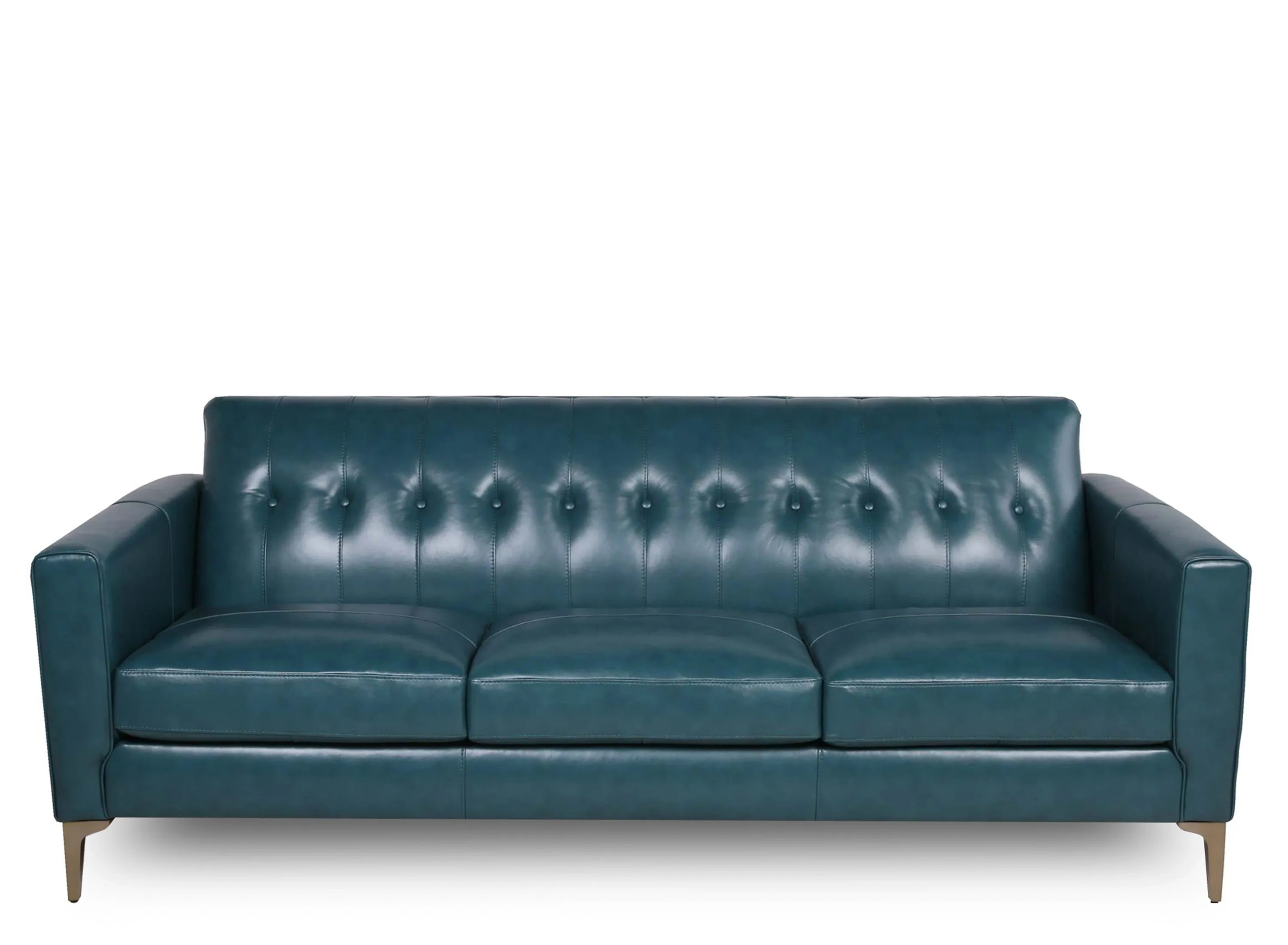 Teal sofa leather discount