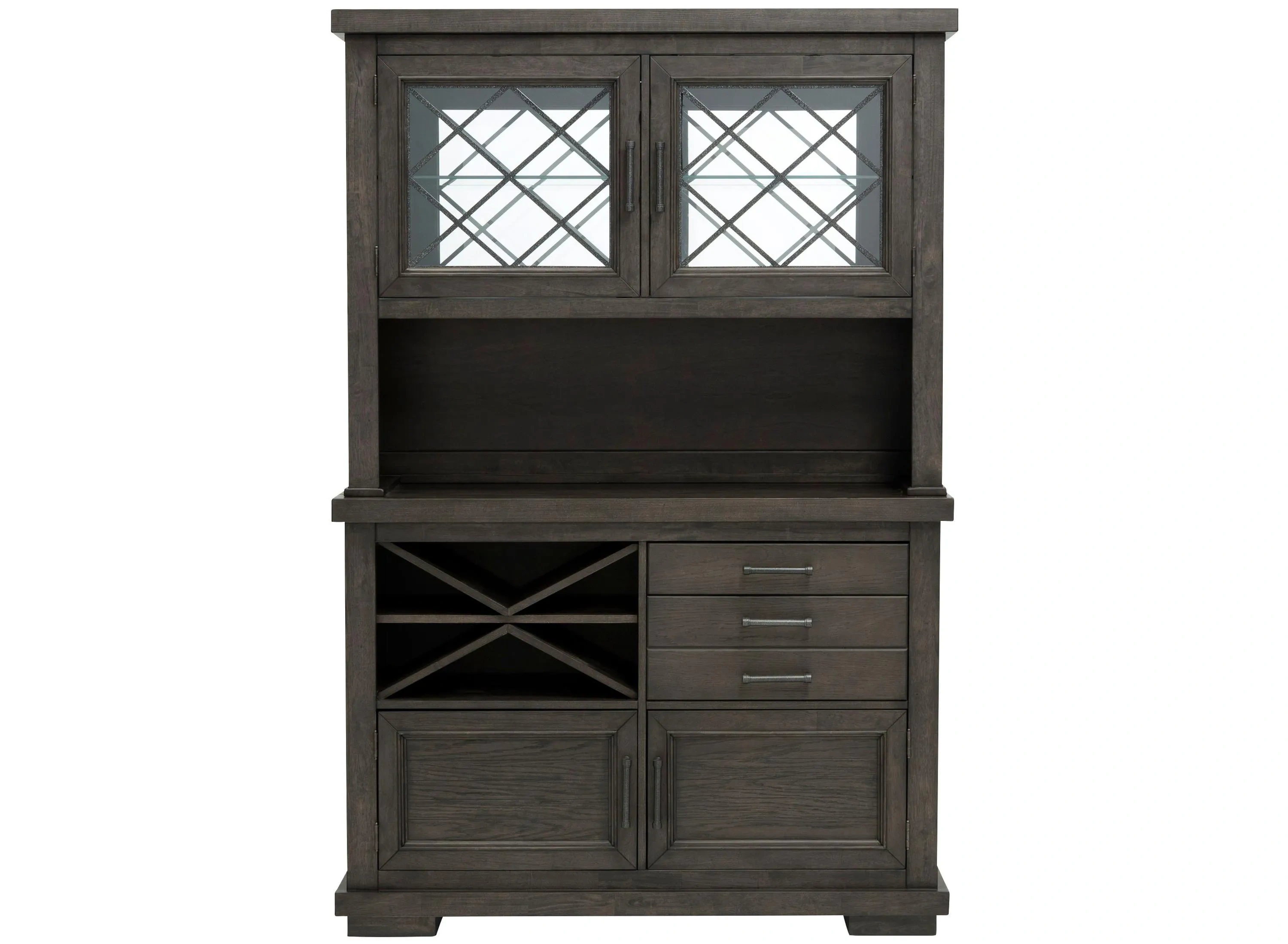 置物 levain Halloway 2-pc. China Cabinet w/ Lighting and Wine Storage