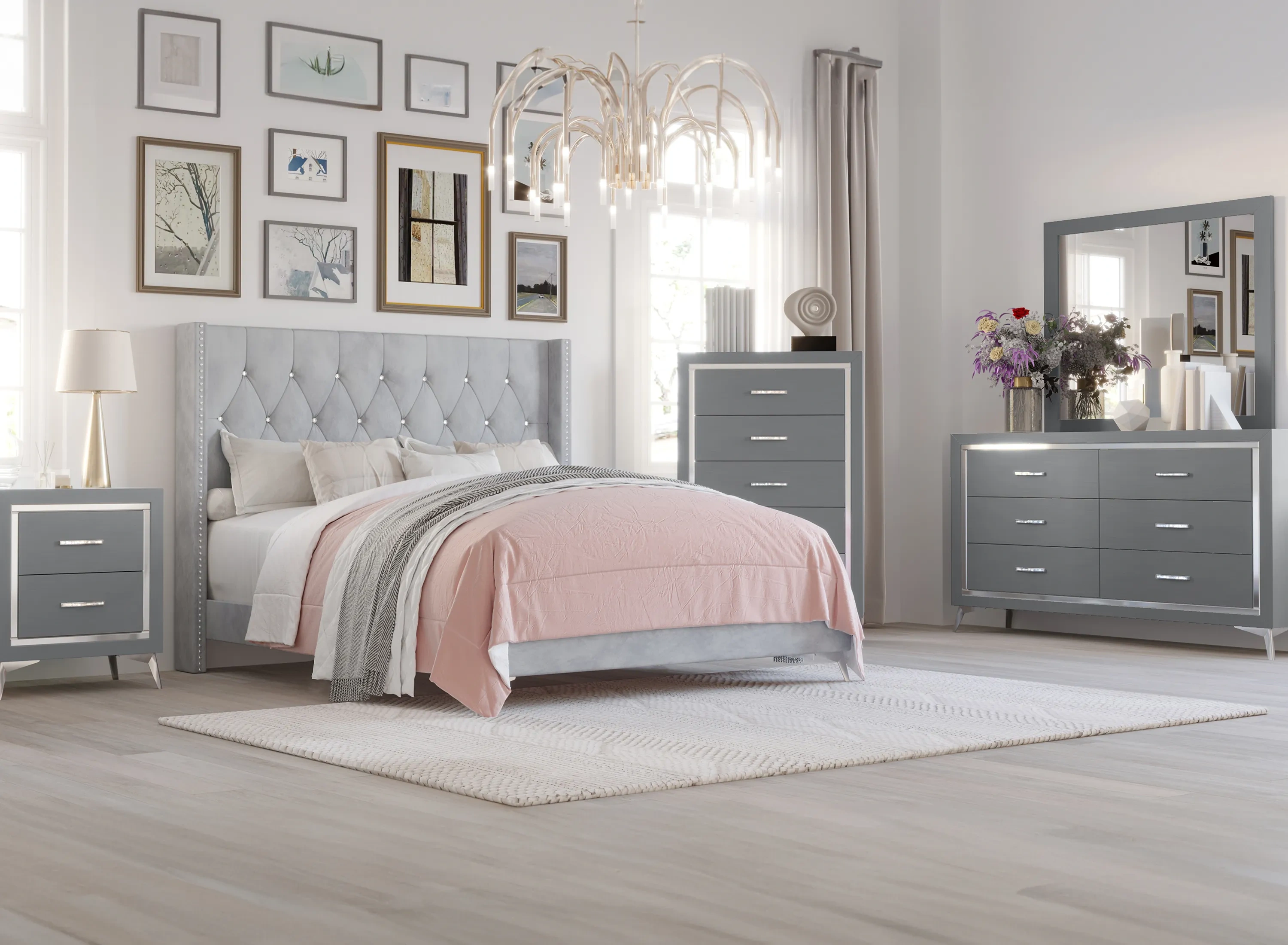 Huxley 4-pc. Uphostered Bedroom Set | Raymour & Flanigan