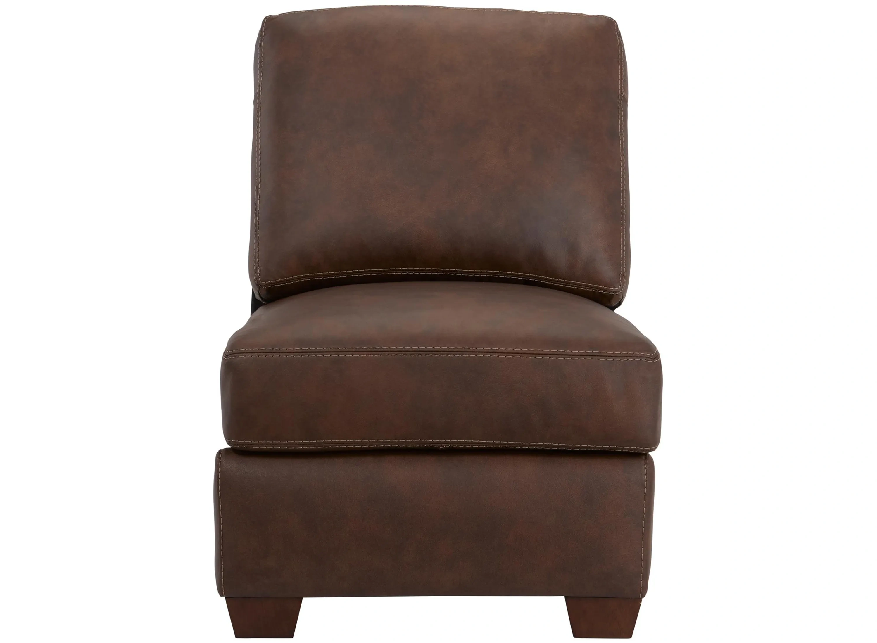 Quinton Leather Armless Chair | Raymour & Flanigan