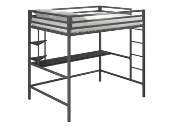 Novogratz Maxwell Loft Bed with Desk & Shelves Gray Product_Grid_Image