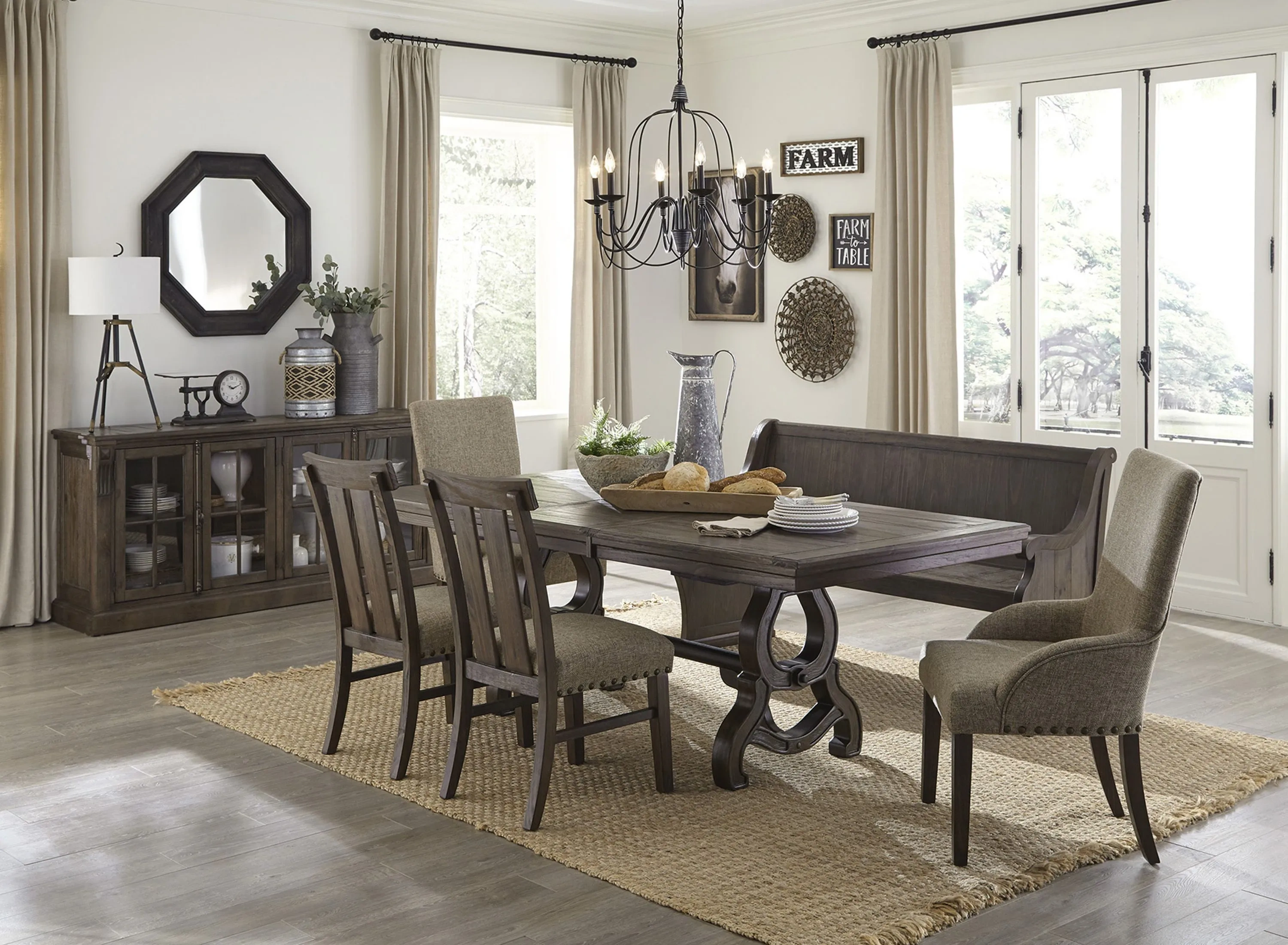 Baldwyn 6 pc. Dining Set with Bench Raymour Flanigan Raymour Flanigan
