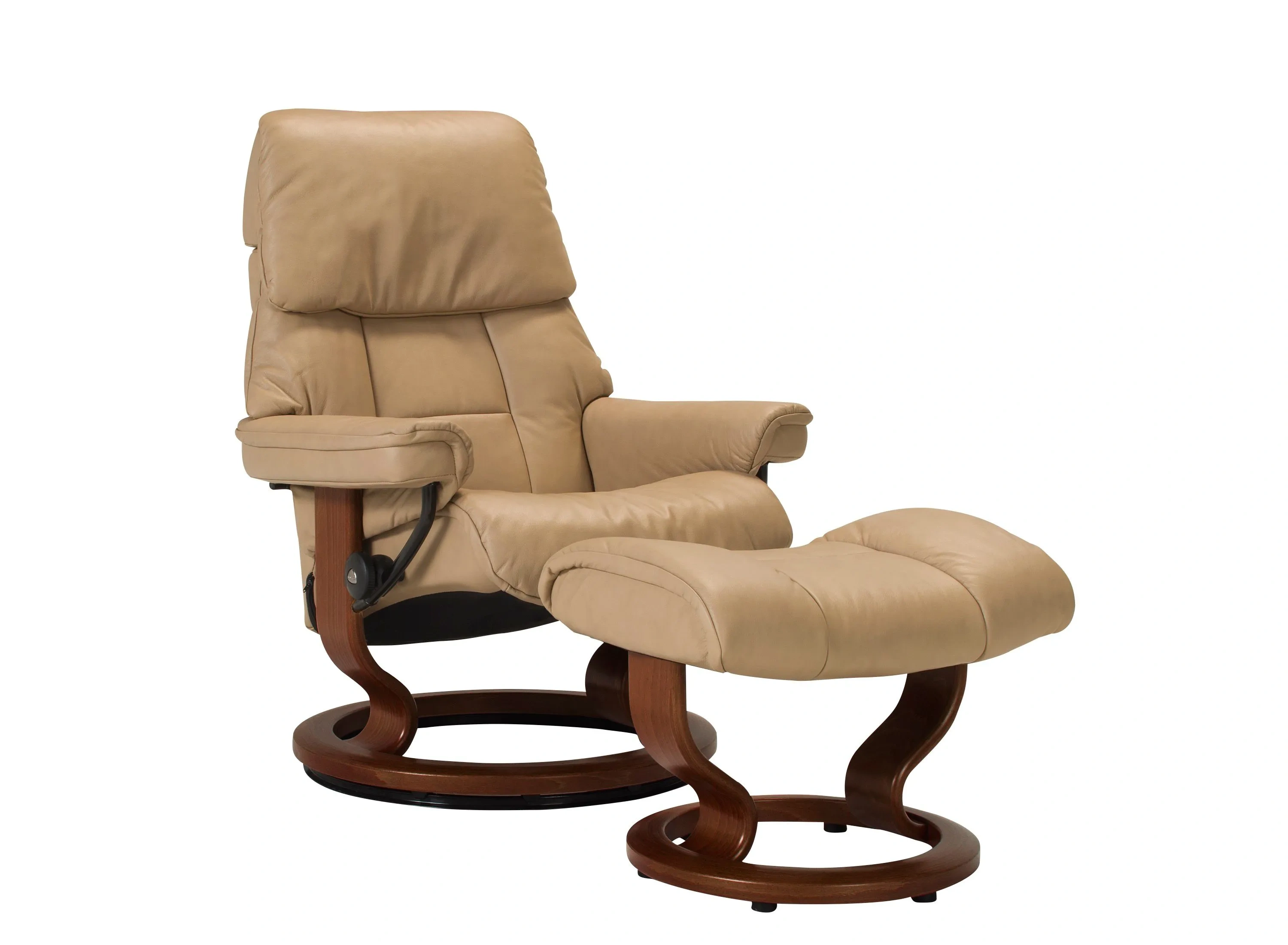 Stressless Ruby Small Leather Reclining Chair and Ottoman Raymour Flanigan