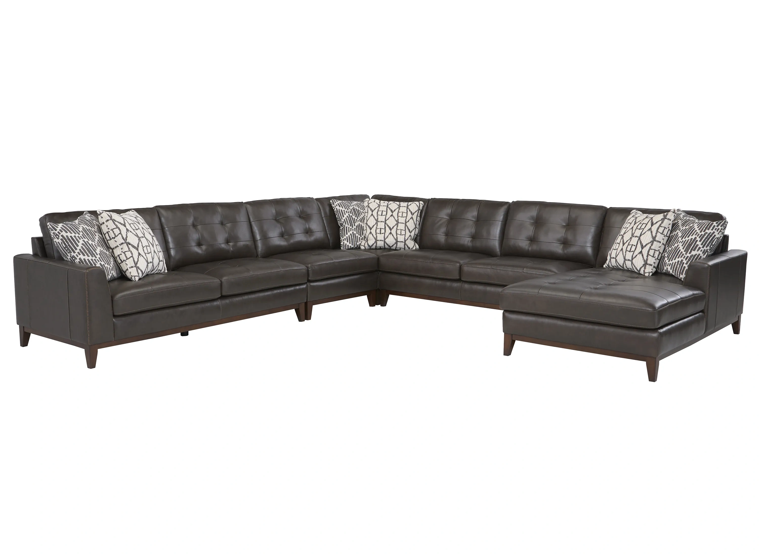 Wheaton Leather 5-pc. Sectional | Raymour & Flanigan