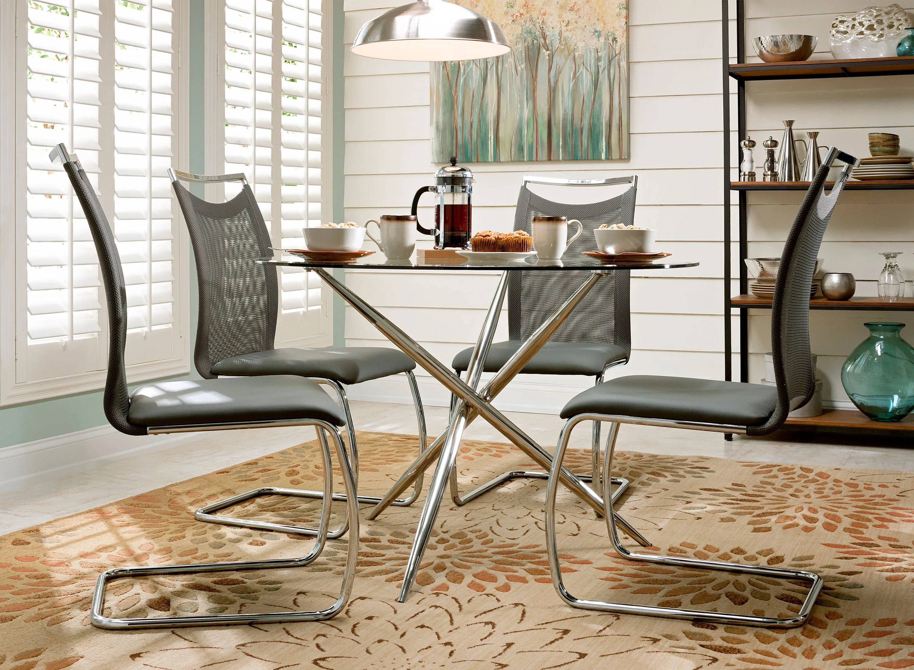 Nico 5-pc. Glass Dining Set | Raymour & Flanigan