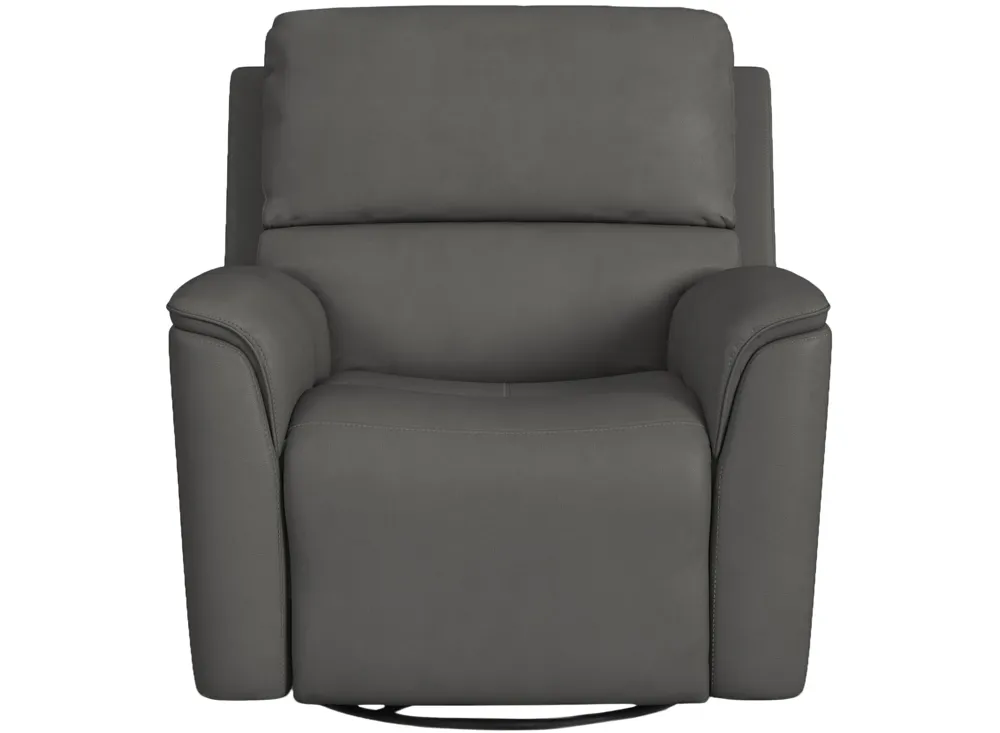Henrick Triple Power Leather Swivel Glider Recliner | Raymour