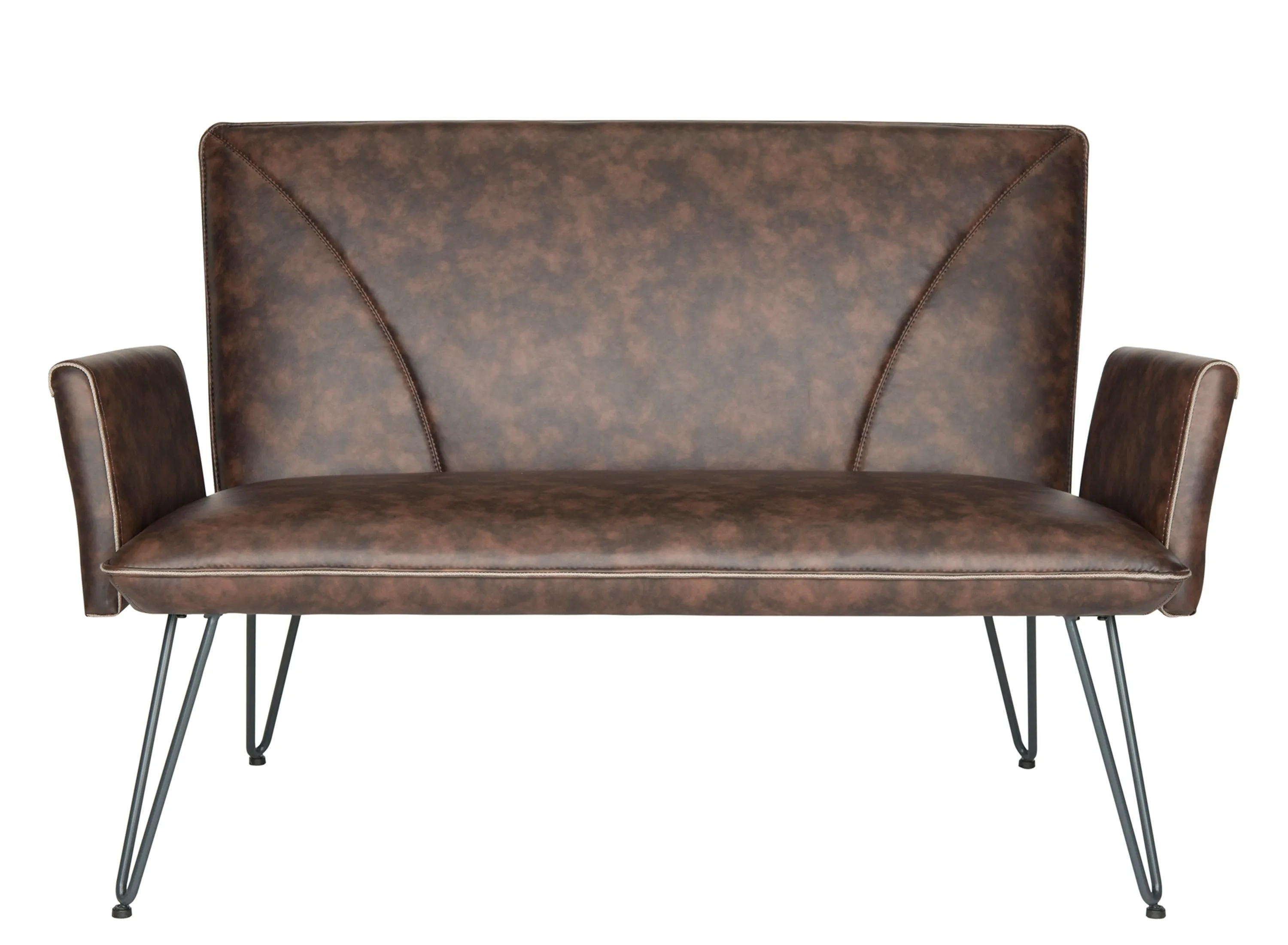 Valerie Mid Century Modern Leather Settee | Raymour & Flanigan