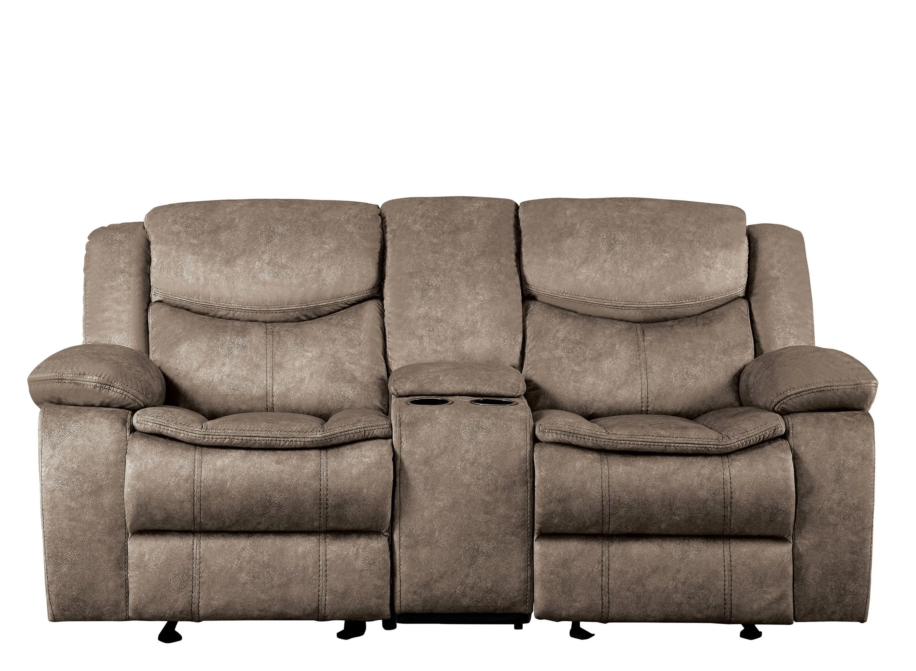 Arden Reclining Loveseat w/ Center Console | Raymour & Flanigan