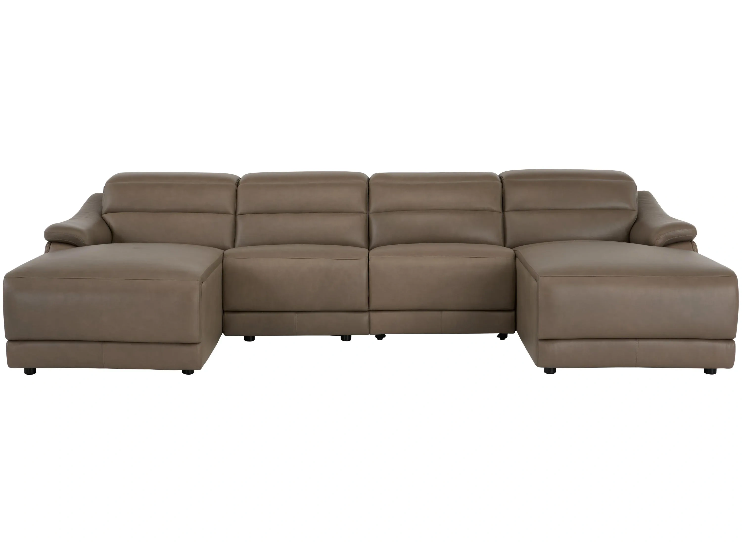 Tucker 4-pc. Triple Power Leather Sectional | Raymour & Flanigan