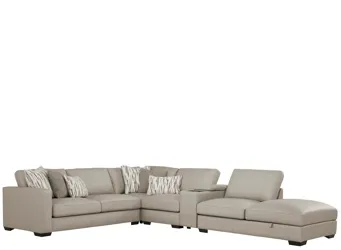 Oaklynn Leather 5-pc. Sectional | Raymour & Flanigan