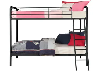 Dusty Twin over Twin Metal Bed with Ladder Black Product_Grid_Image