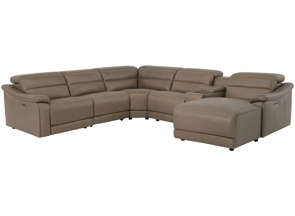 Tucker 6-pc. Triple Power Leather Sectional | Raymour & Flanigan