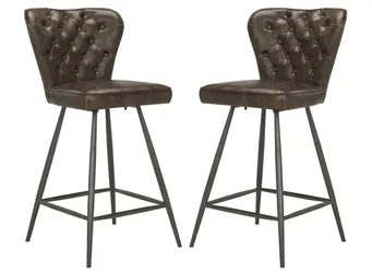 Kingford Tufted Swivel Counter Stool - Set of 2 Brown Product_Grid_Image