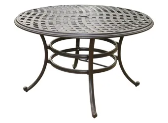 Halston Outdoor Round Dining Table Espresso Brown Product_Grid_Image